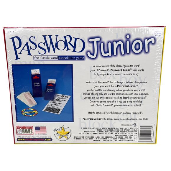 Password Junior Classic Word Association Game Ages 7+ New Sealed - Picture 2 of 9
